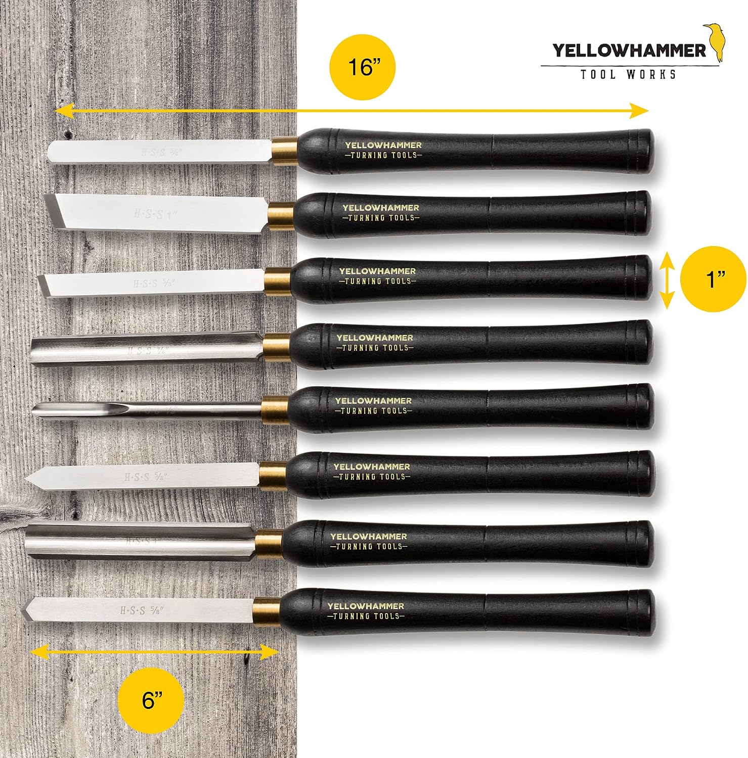 Up To 50% OFF Yellowhammer Turning Tools Essentials 8 Piece Lathe Chisel Set For The Beginner to Intermediate Wood Turner with Beech Handles, High Speed Steel Blades, Brass Ferrules, and Attractive Case Exclusive Discount 70% Price Yellowhammer Turning Tools Essentials 8 Piece Lathe Chisel Set For The Beginner to Intermediate Wood Turner with Beech Handles, High Speed Steel Blades, Brass Ferrules, and Attractive Case