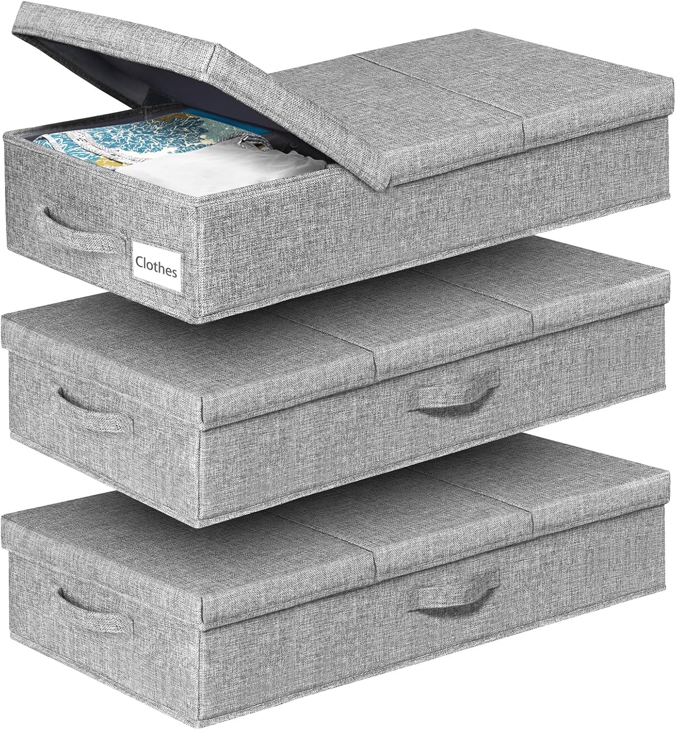 Amazon.com: punemi Under Bed Storage For Clothes, Set Of 3 Large ...