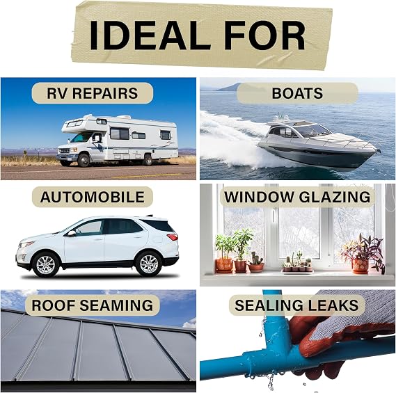 ELK Butyl Seal Tape - 1 Inch x 50 Feet - Weather Resistant, Strong & Durable - Ideal for Crawl Space, Windows, RVs, Boats, Automotive and Roof Repair