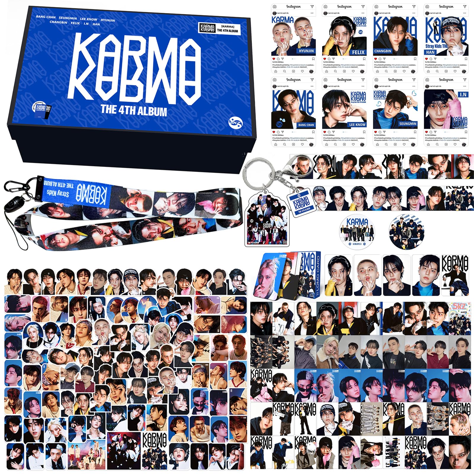 Caja de regalo Karma SKZ con llavero y cintas decorativas de alta calidad