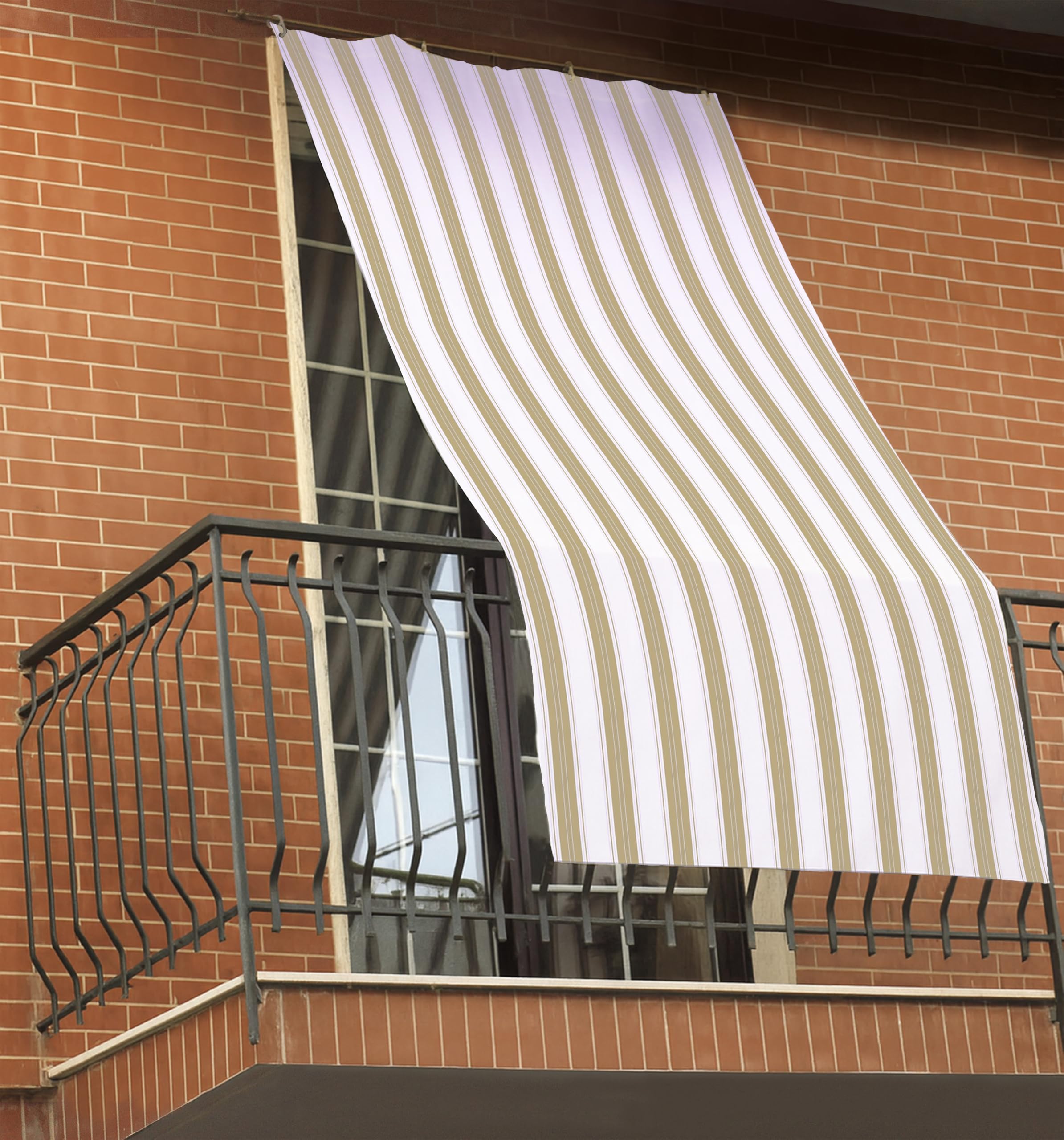 GEMITEX Tenda da sole RIGA TORTORA, 150x290 CM, COMPLETA DI OCCHIELLI E GANCI PER UNA SEMPLICE INSTALLAZIONE. PROTEGGE LA CASA DAL SOLE E CREA ZONE OMBREGGIATE. Ideale per campagna, mare, camping