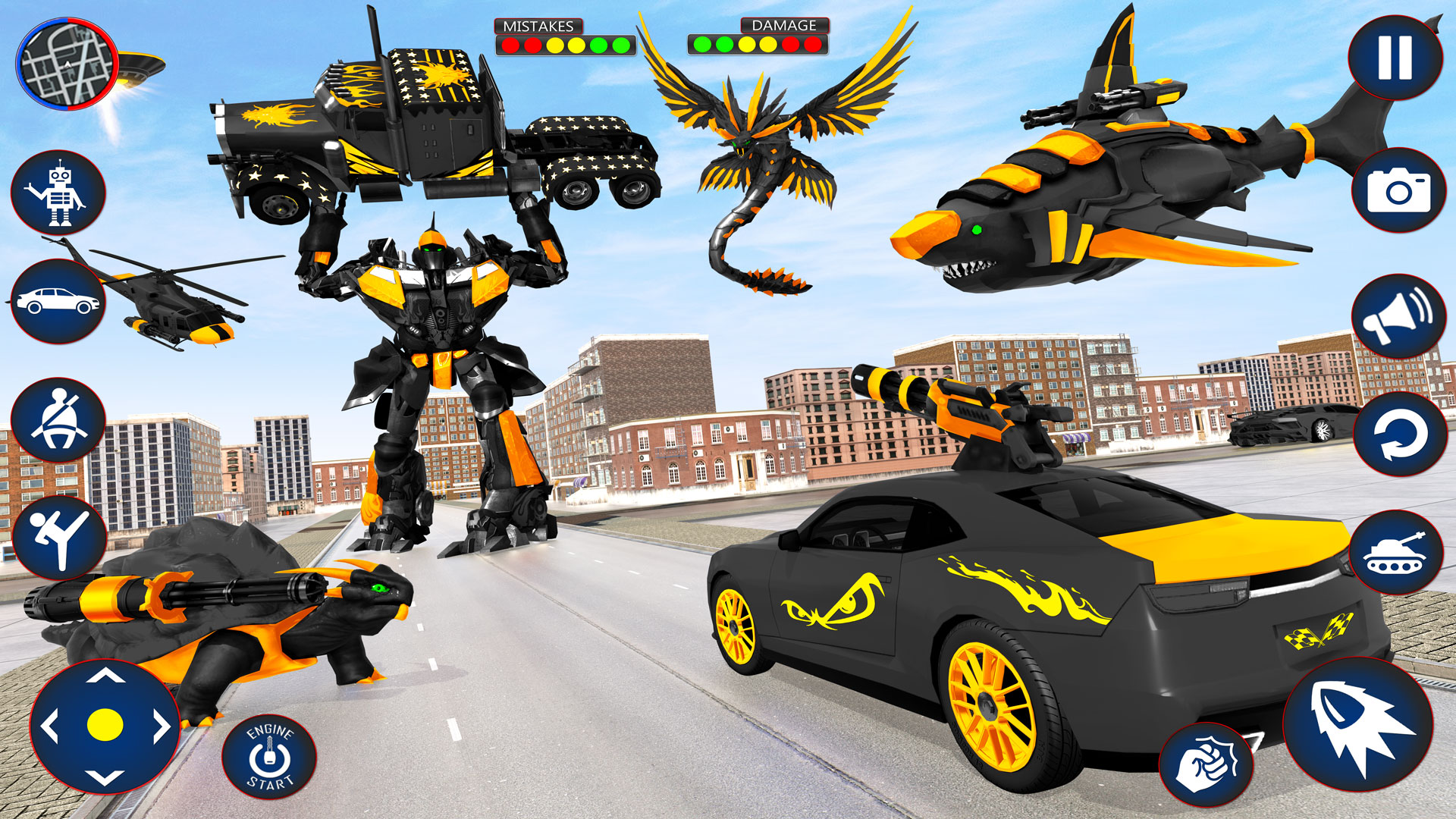 Shark Robot Car Transform Game War Robot Battle Game Robot Fighting