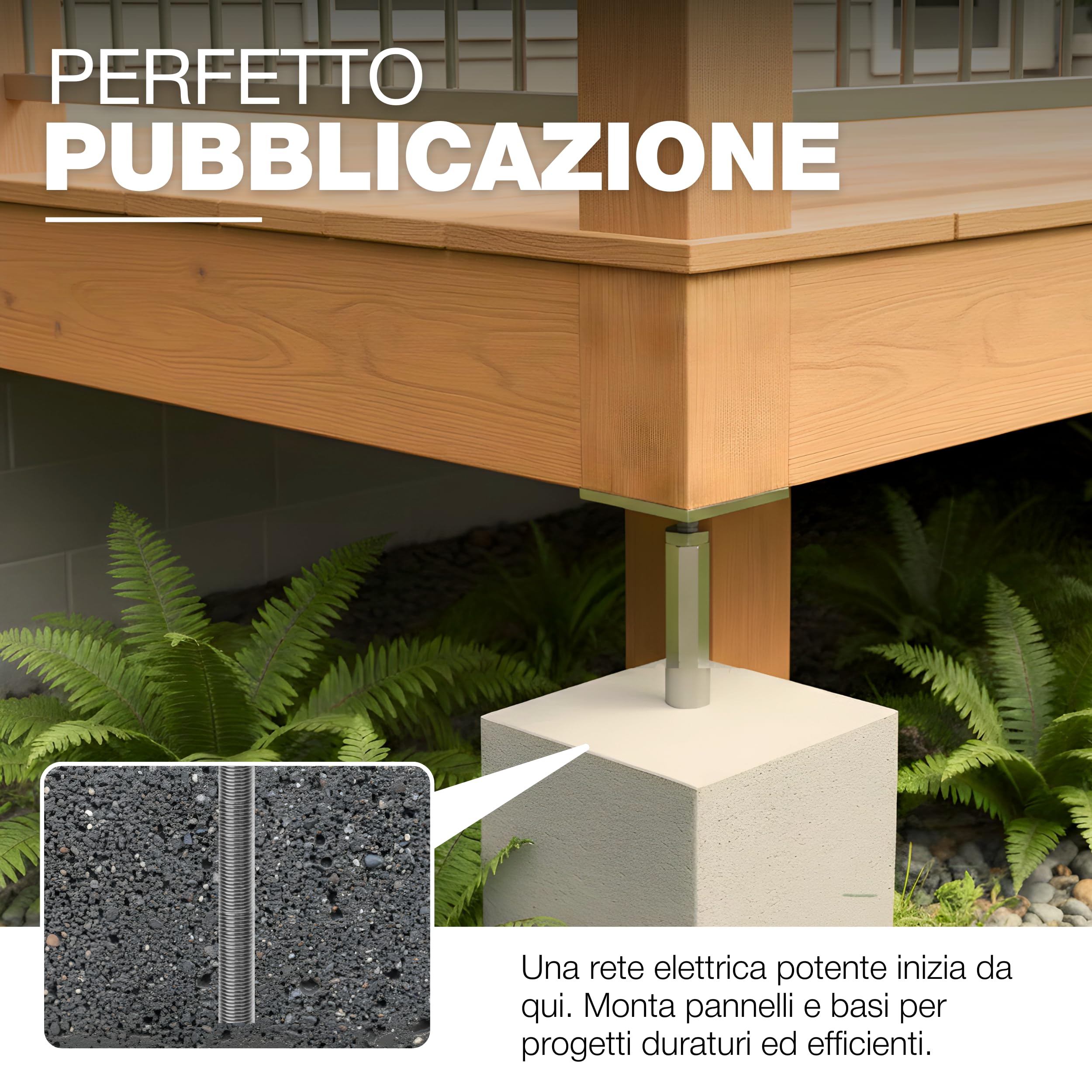 GeZu Impex Supporto per Pali Regolabile 80 x 80 mm Set di 8 | Zincato Caldo Ancoraggi per Pali Regolabili in Altezza Supporto per Recinzione con Base Elevata