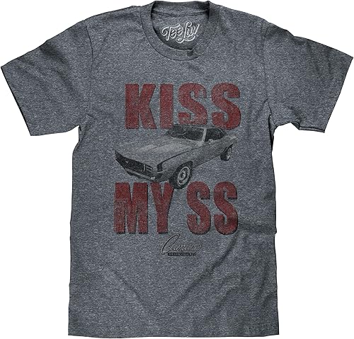 Tee Luv Camiseta Chevy Camaro - Camiseta de coche con estampado de Chevrolet Kiss My SS Grafito jaspeado