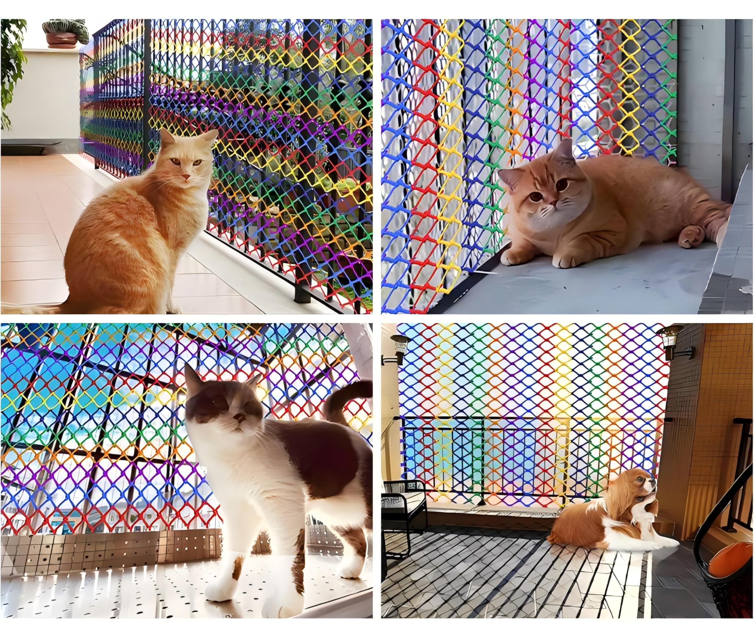 Sicherheitsnetz für Kinder, Balkon Katzennetz, Neues Upgrade 3cm mesh, Treppen Schutznetz, Absperrnetz Outdoor, Schutznetz hochbett, Netz rausfallschutz, Universal schutznetz, Bunt (2 x 3m)