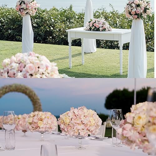 Miniatura 5 de Sggvecsy Guirnalda de flores de cerezo artificiales, paquete de 10 guirnaldas de flores de seda colgantes para el hogar, boda, jardín, fiesta, arco