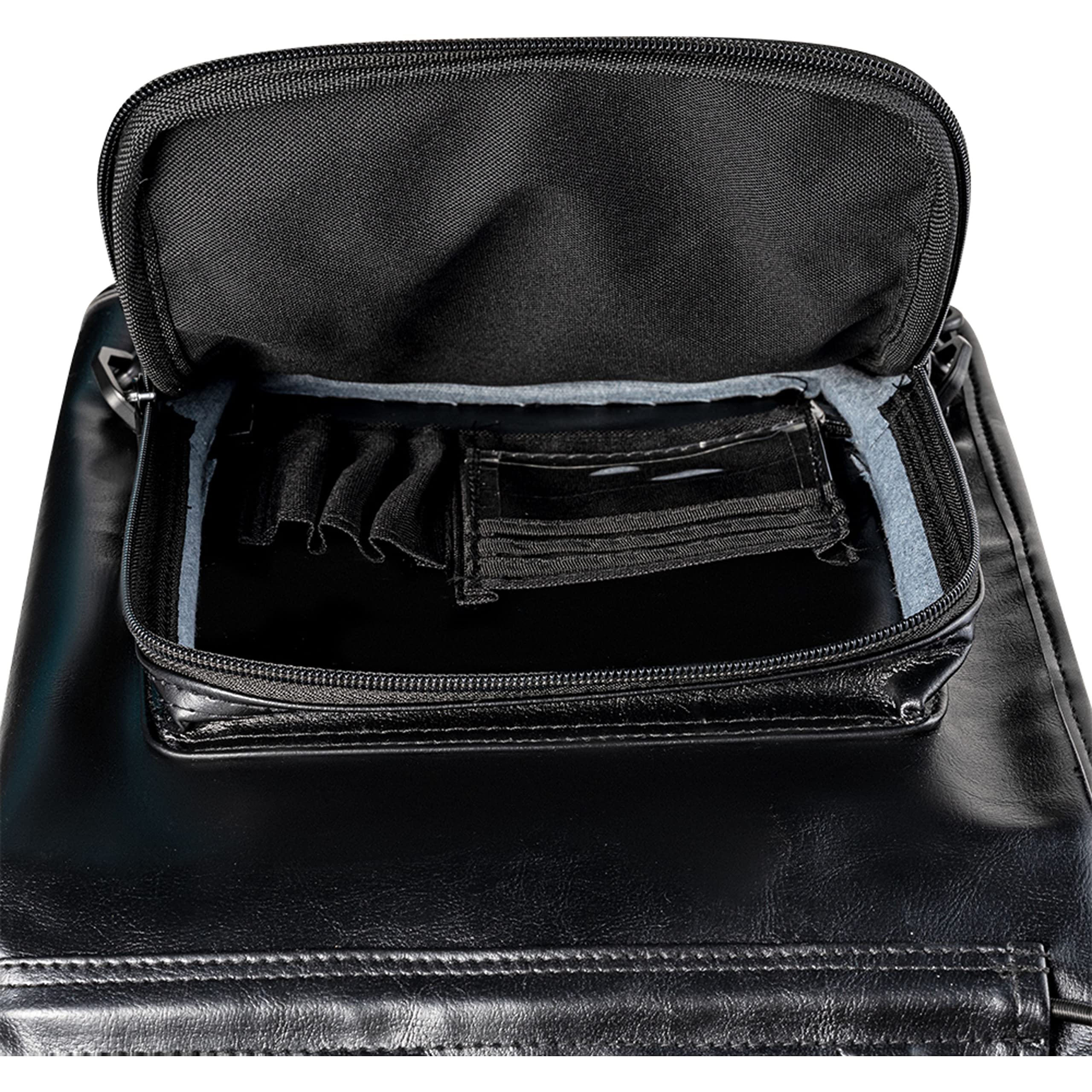 Meinl Cymbals Deluxe Stick Bag – Drumstick Tasche mit Rucksackgurt für Sticks, Rods, Jazz Brushes und Mallets plus externe Fächer – Schlagzeug Zubehör, Schwarz (MDLXSB)