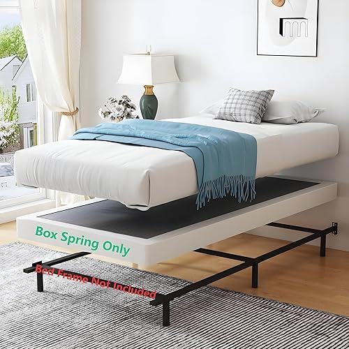 Miniatura 4 de Somier de 8 Pulgadas para Cama Individual con Funda, Somier Metálico Resistente Solo, Base de Colchón Robusta, Antideslizante, Sin Ruido, Montaje