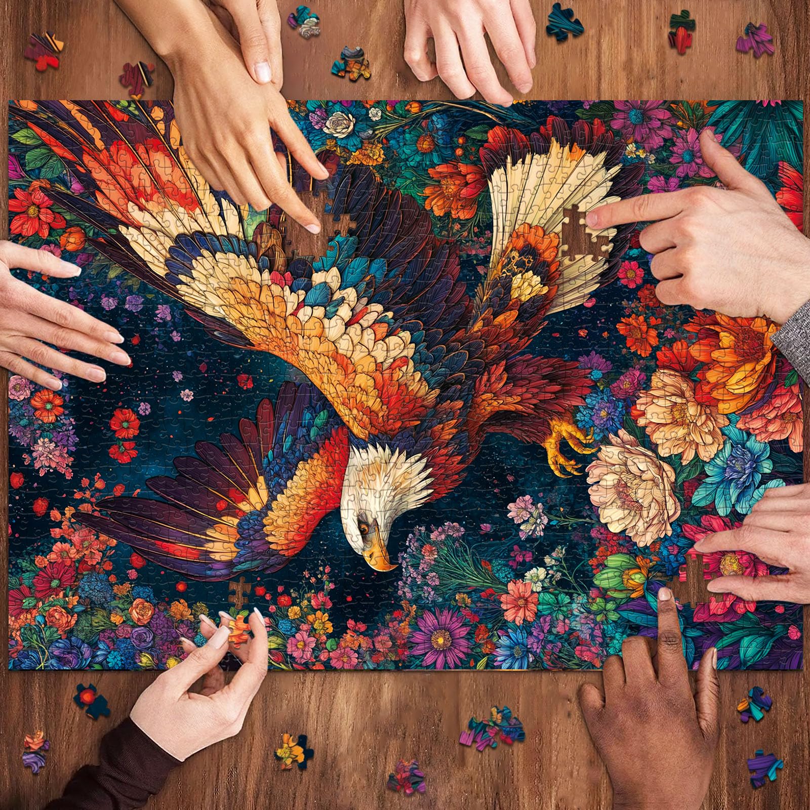 HUADADA Jigsaw Puzzles for Adults 1000 Pieces Colorful Eagle 1000 Piece Jigsaw Puzzles for Adults-The Whole for Women Gifts for Men - Image 2