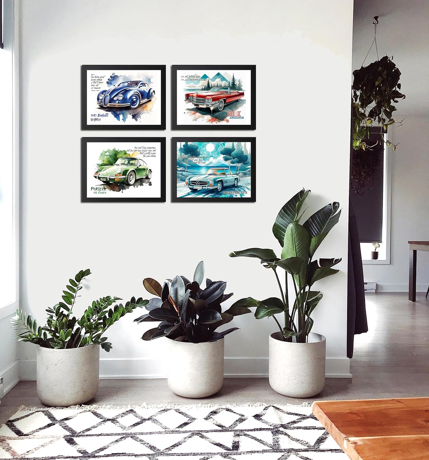 Framed Car Poster, Wall Art, Classic Car Art, Vintage Car Wall Decor, Classic Car Print, Automotive Poster, Auto Art (Framed 5x7 Inches) (PORSCHE)