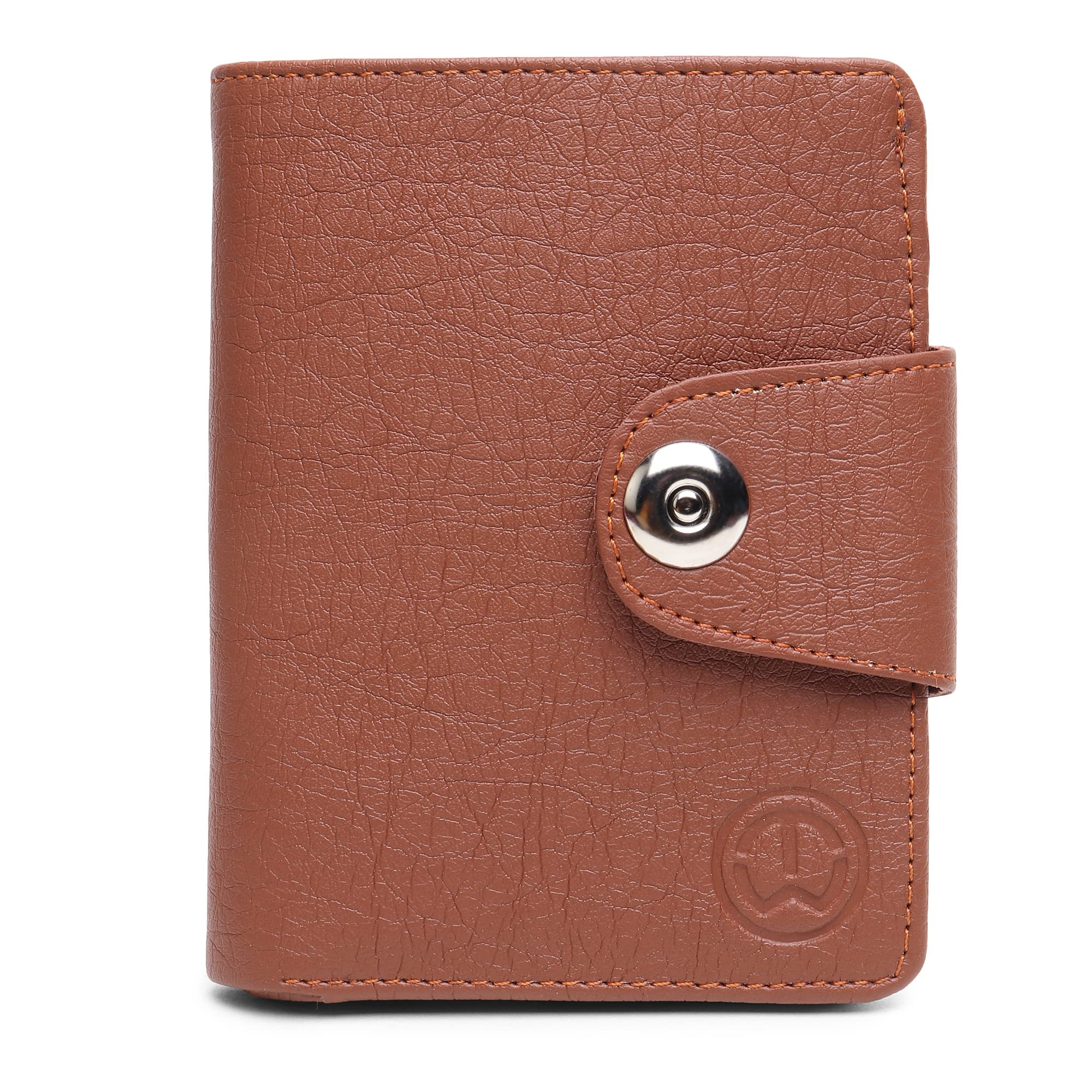 Bi-Fold Tan Artificial Leather Hand Crafted Wallet for Women and Girls with Magnetic Flap-image-36