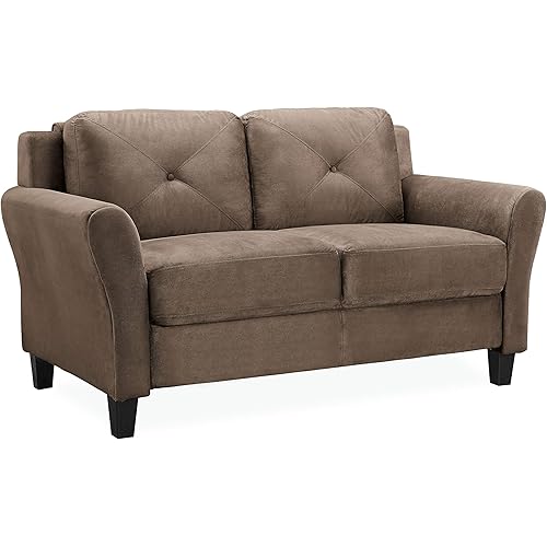 Lifestyle Solutions Harrington Loveseat, 57.9" W x 31.5" D x 32.7" H, Brown
