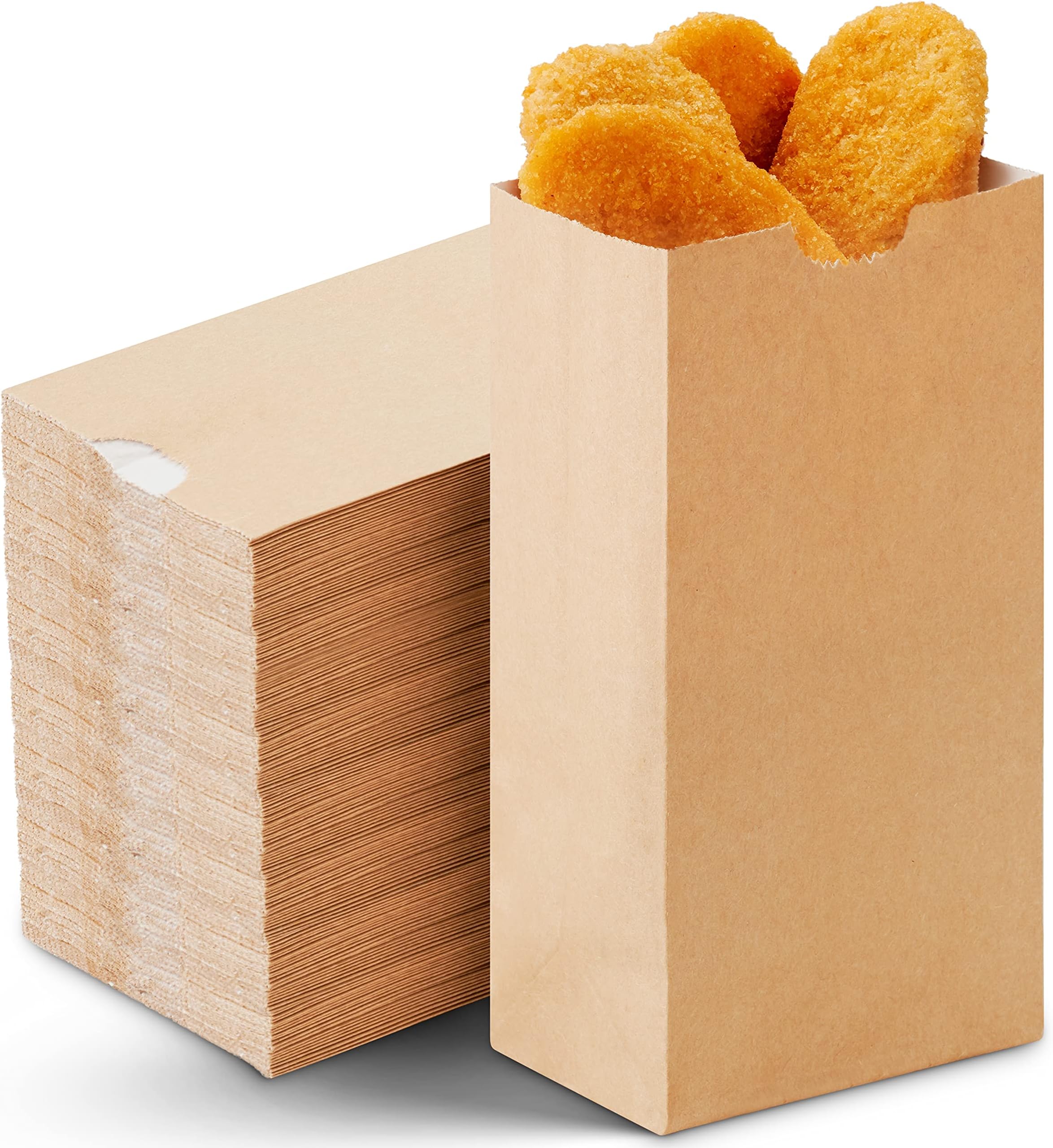 Culinware Brown Paper Bags Wax Lined 1 Lb – Grease Resistant Paper Bags for Sandwiches, Fries, Popcorn, Donuts and Creamy, Greasy Food – Ecofriendly Bulk Food Bags – 3.5 x 2.17 x 6.75 In - 250 Count
