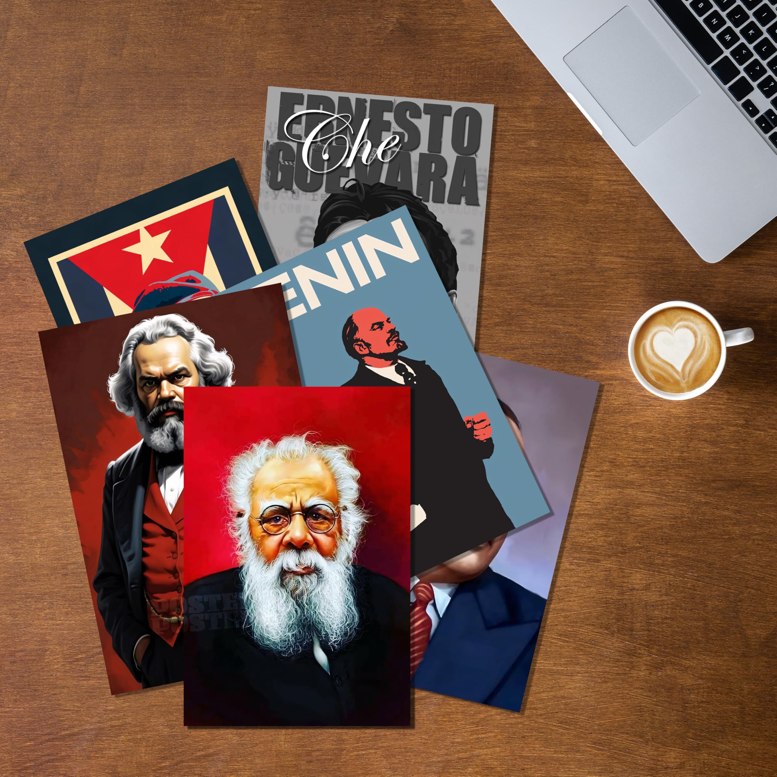 Motivational Posters For Wall (Pack of 6) - Ambedkar, Periyar, Karl Marx, Vladimir Lenin, Che Guevara, Fidel Castro Posters For Room Decoration | Inspirational Stickers of National Leaders (12 X 8") 2