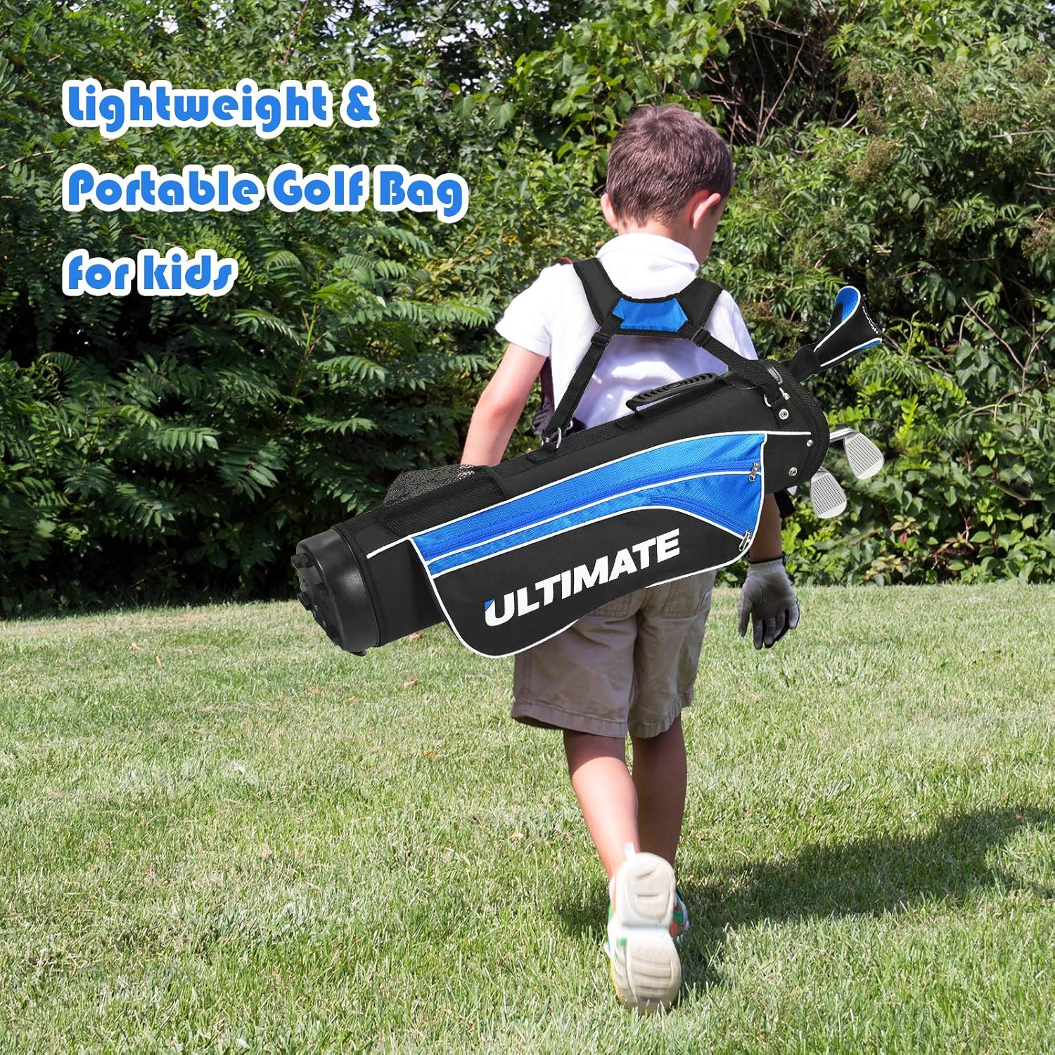 Tangkula Junior Complete Golf Club Set for Children Right Hand, Includes 3# Fairway Wood, 7# & 9# Irons, Putter, Head Cover, Golf Stand Bag, Perfect for Children, Kids : Sports & Outdoors