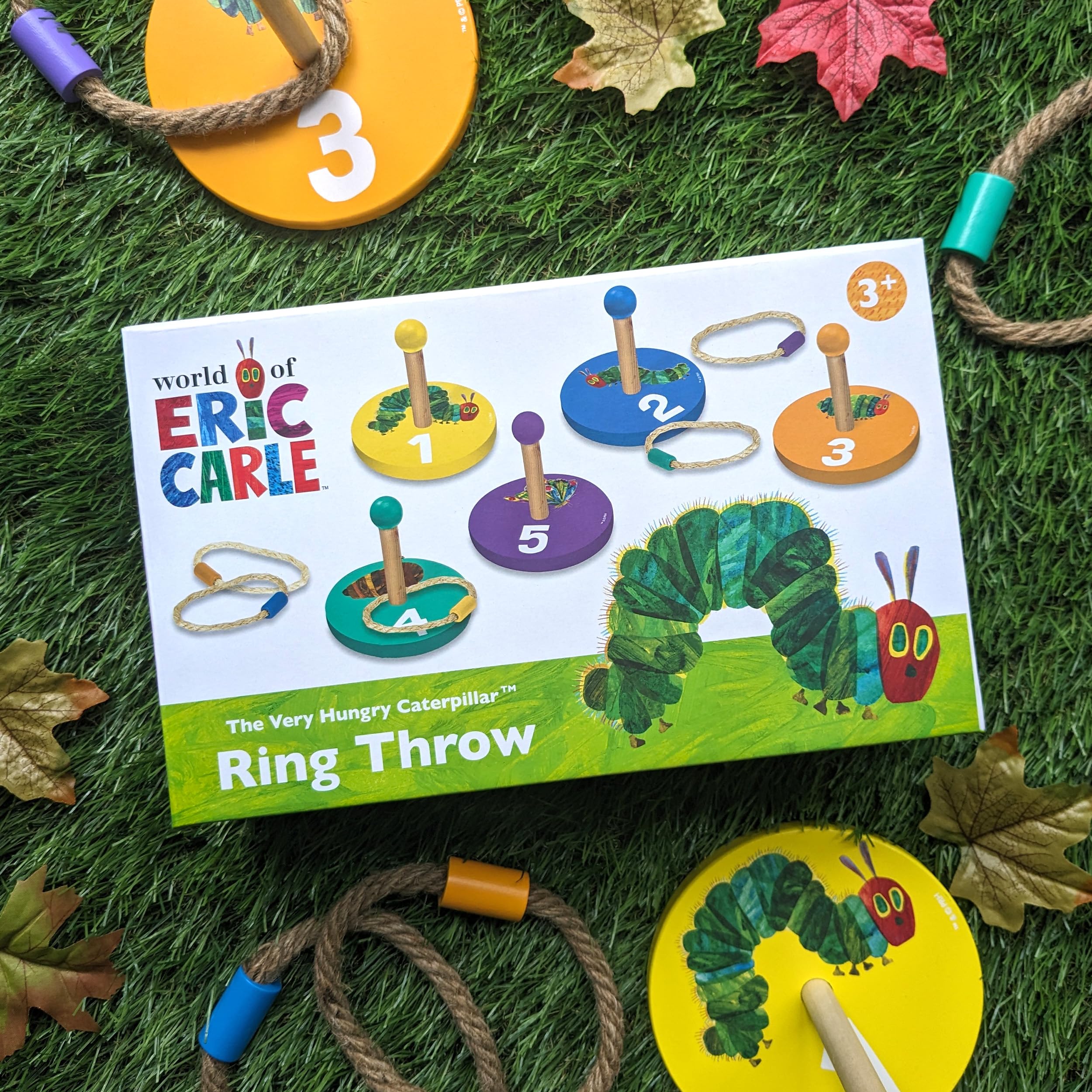 Children's Wooden Ring Toss Set - The Very Hungry Caterpillar Design - Fun For All The Family, Multi-coloured - Image 2