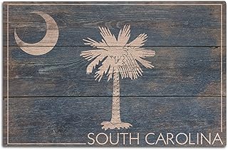 Rustic South Carolina State Flag Birch Wood Wall Sign (12x18 Rustic Home Decor, Ready to Hang Art)