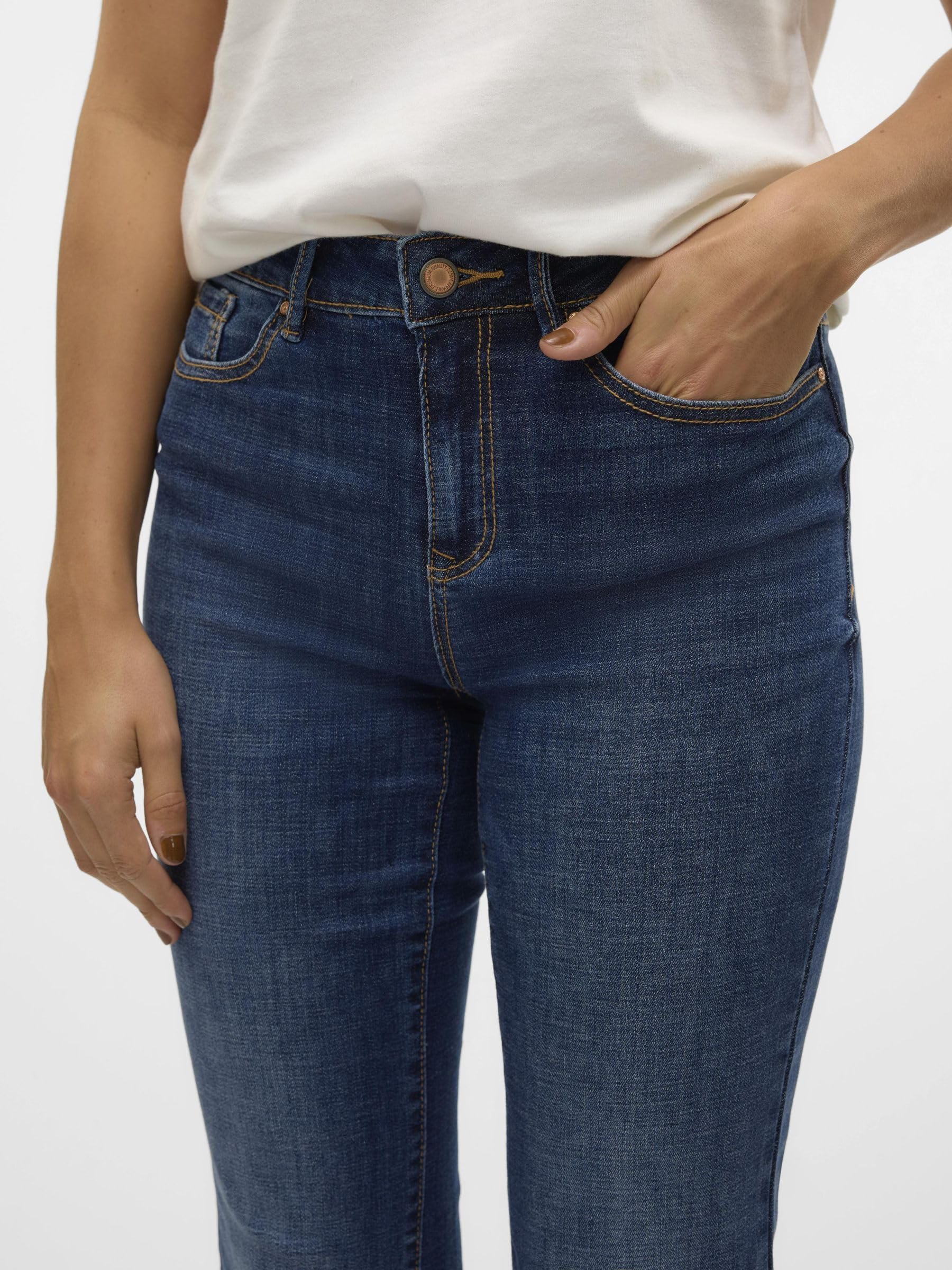 Vero Moda Vmflash Mr Straight Jeans Li347 GA Noos - Pantalon - Pantalon - Femme