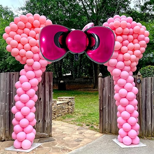 Miniatura 6 de 3 globos de lazo rosa Kitt.y Hello de 38 pulgadas, decoraciones de baby shower para niñas/decoraciones de cumpleaños de coqueta para niñas/globos