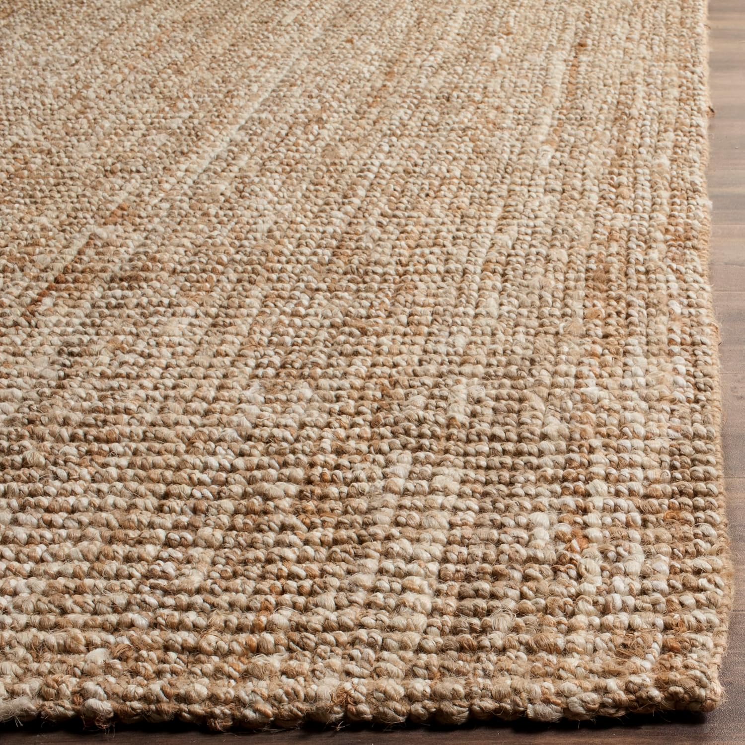 SAFAVIEH Natural Fiber Collection Runner Rug - 2'6" x 8', Natural & Ivory, Handmade Jute, Farmhouse Style, Chunky Textured Thick Pile (NF447N)