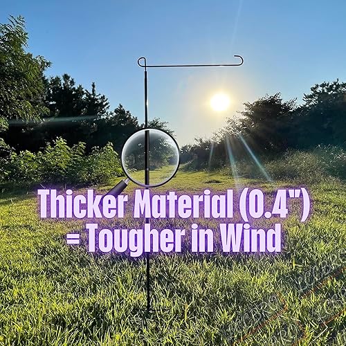 Miniatura 5 de LCCBRO Soporte para bandera de jardín con base de 5 puntas para bandera doble exterior, soporte de bandera de patio más estable a prueba de clima,