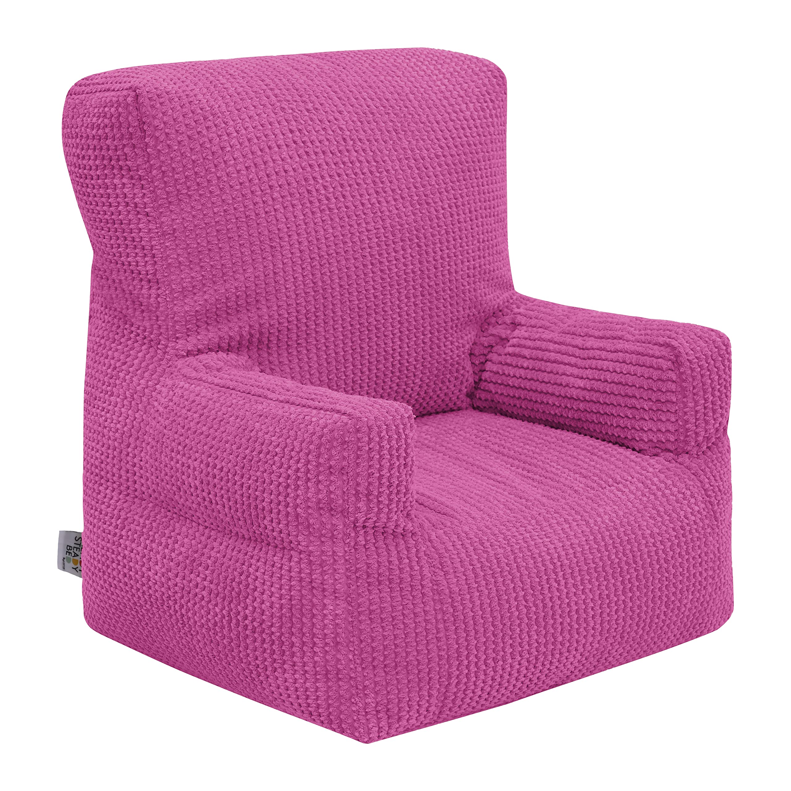 Ready Steady Bed Child Toddler Armchair | Comfy Kids Corduroy Beanbag Furniture | Ergonomically Designed Bean Bag Chair | Soft Children Safe Seat Playroom Sofa | Lightweight And Durable (Pink)