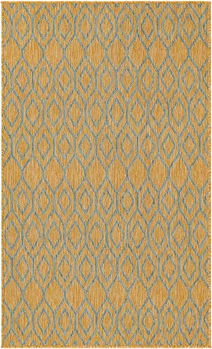 Miniatura 8 de Jill Zarin Outdoor Collection - Alfombra de área - Turcas y Caicos (5 pies 3 pulgadas x 8 pies, ovalada, beigemarrón)