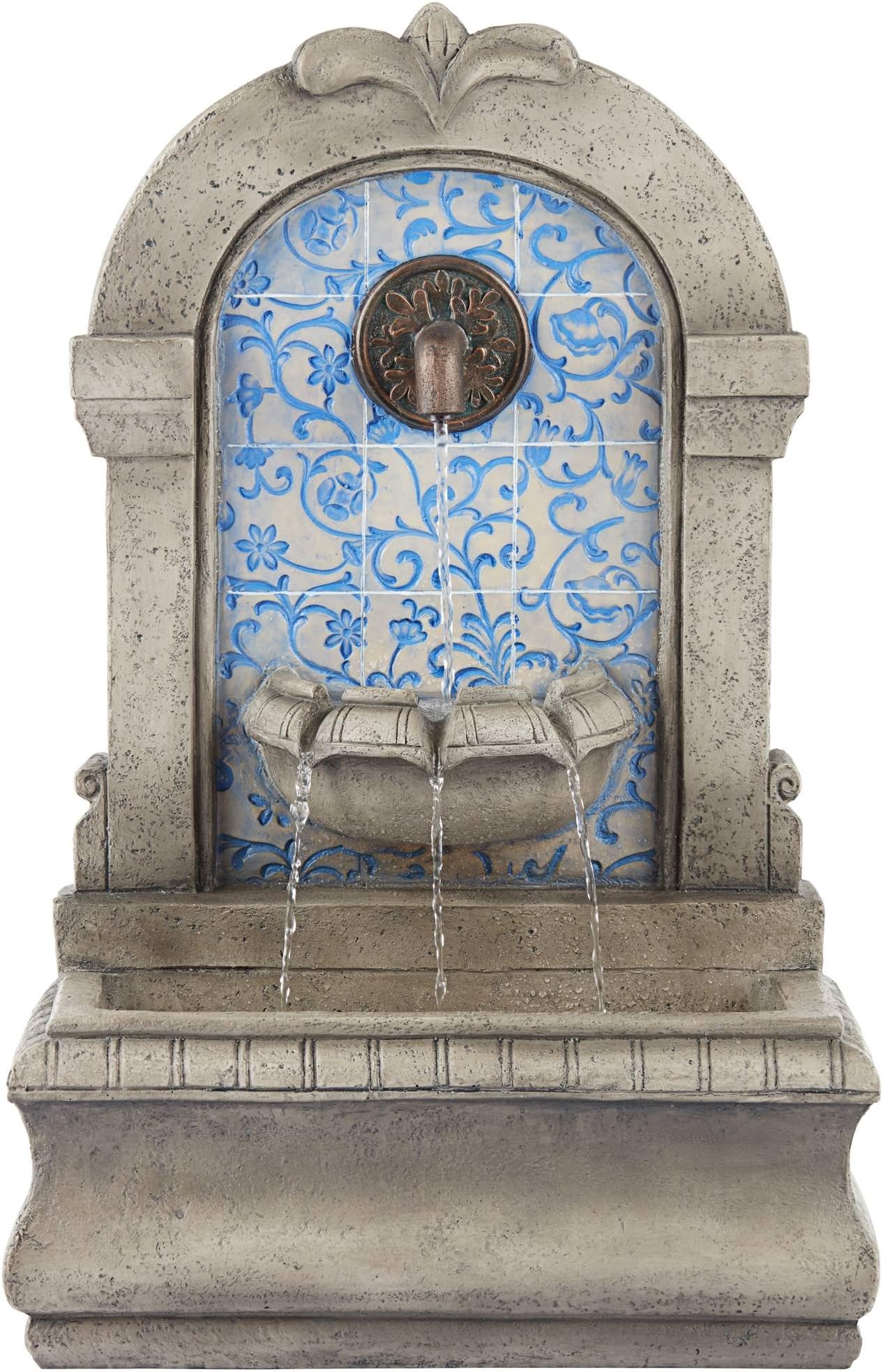 John Timberland Manha Set Outdoor Wall Fountain 30 1/4" Tall Freestanding Tiered Garden Patio Deck Home