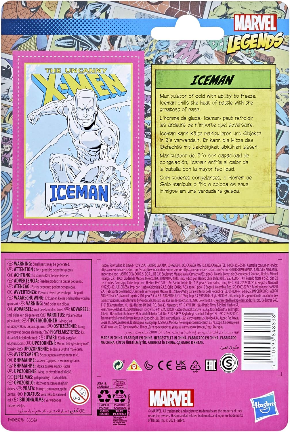 Hasbro Marvel Legends 3.75-inch Retro 375 Collection Iceman Action Figure Toy, Blue