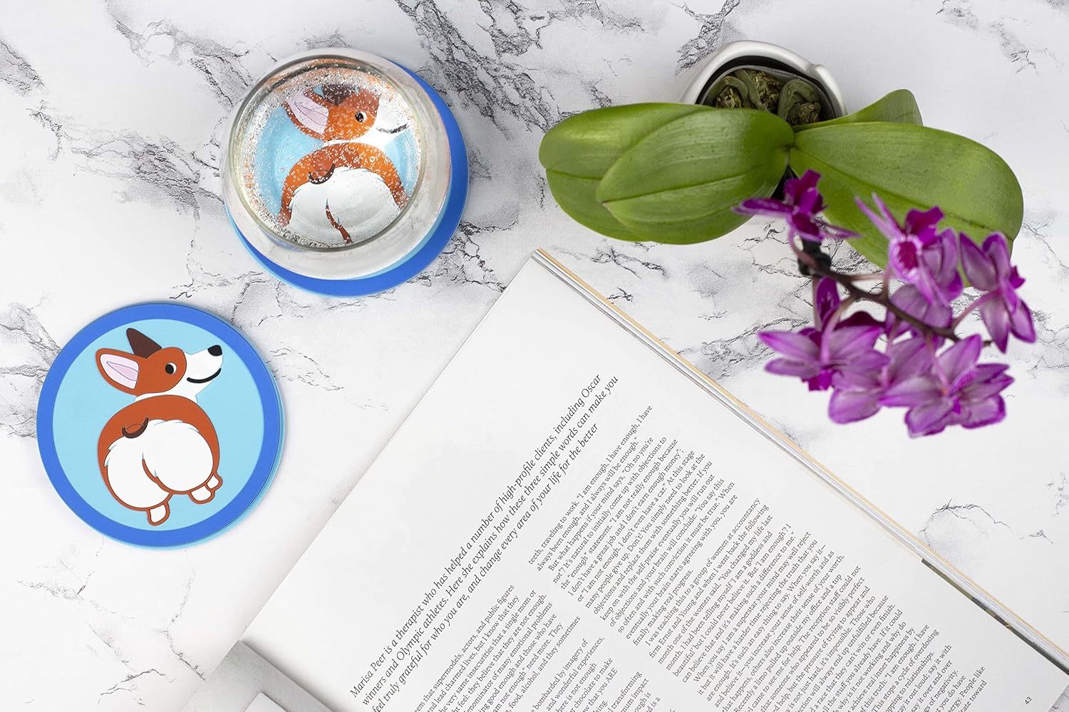 4 Set Dog Butt Silicone Drink Coasters, Funny Coasters for Drinks, Corgi Gifts for Corgi Lovers, Coasters for Coffee Table, Dog Mom Gifts for Women image 5