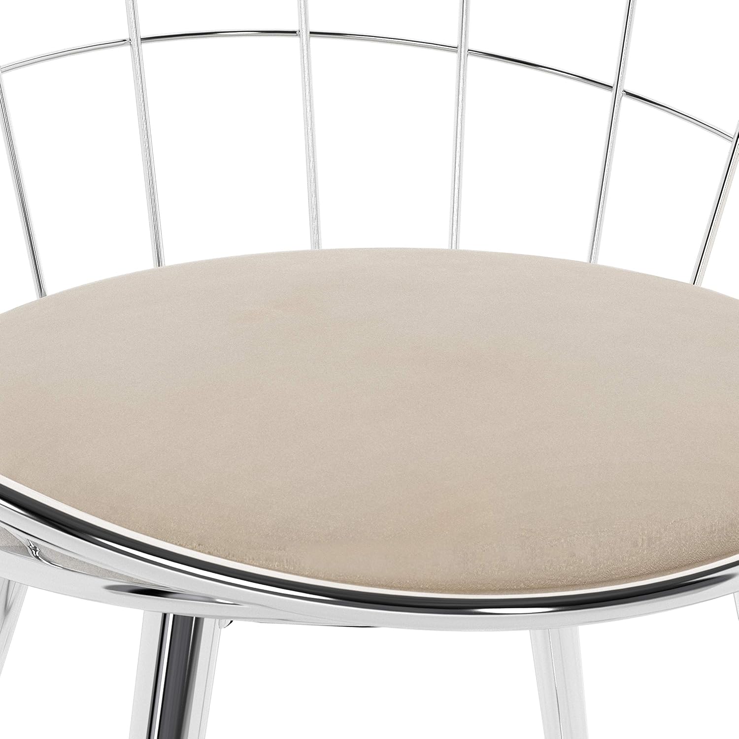 Bеѕt Cуbеr Dеаlѕ 🔥 Hillsdale Bullock Rounded Disc Back Metal Vanity Stool, Cream Velvet