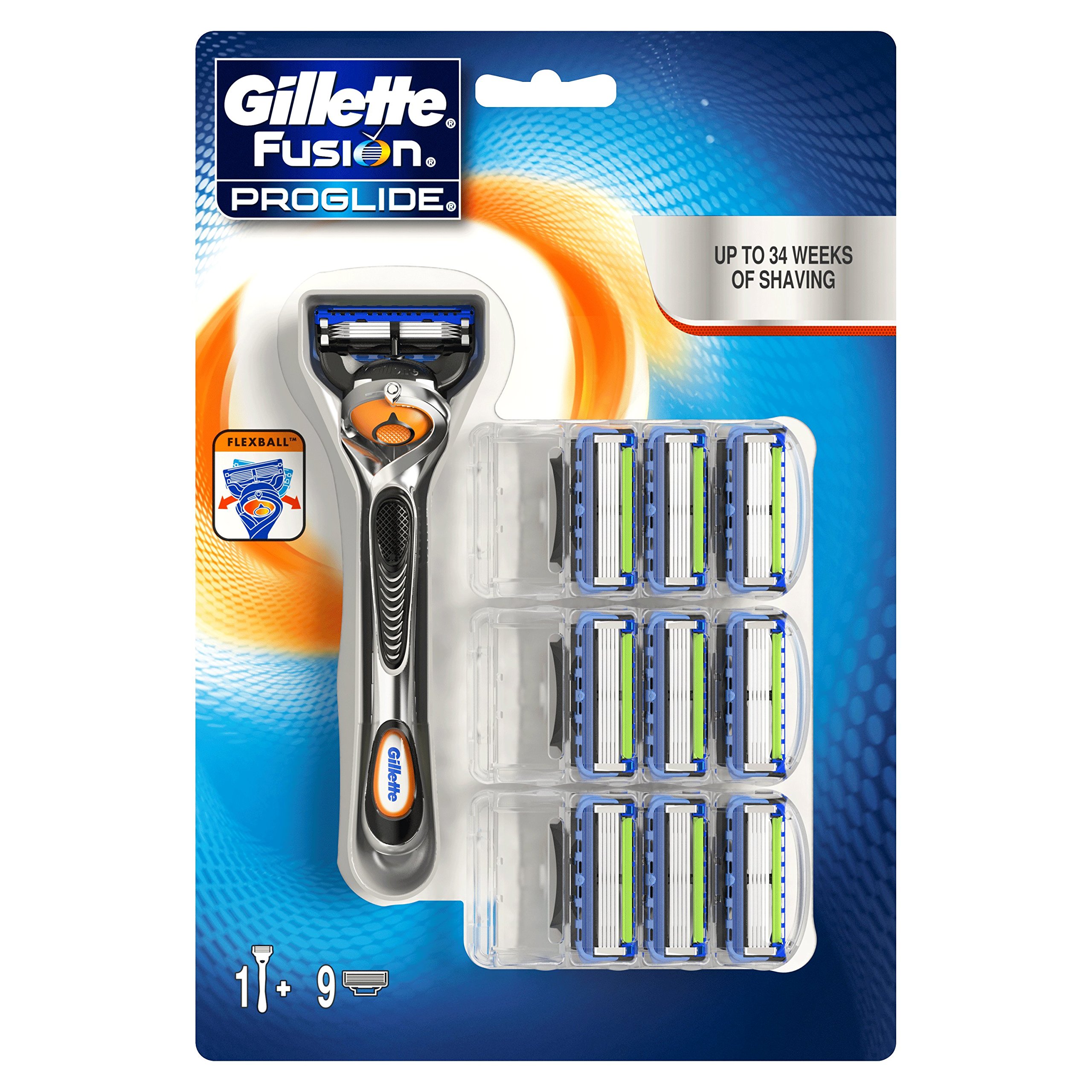 Gillette ProGlide Razor Blades (Plus Flexball Razor) - Pack of 10