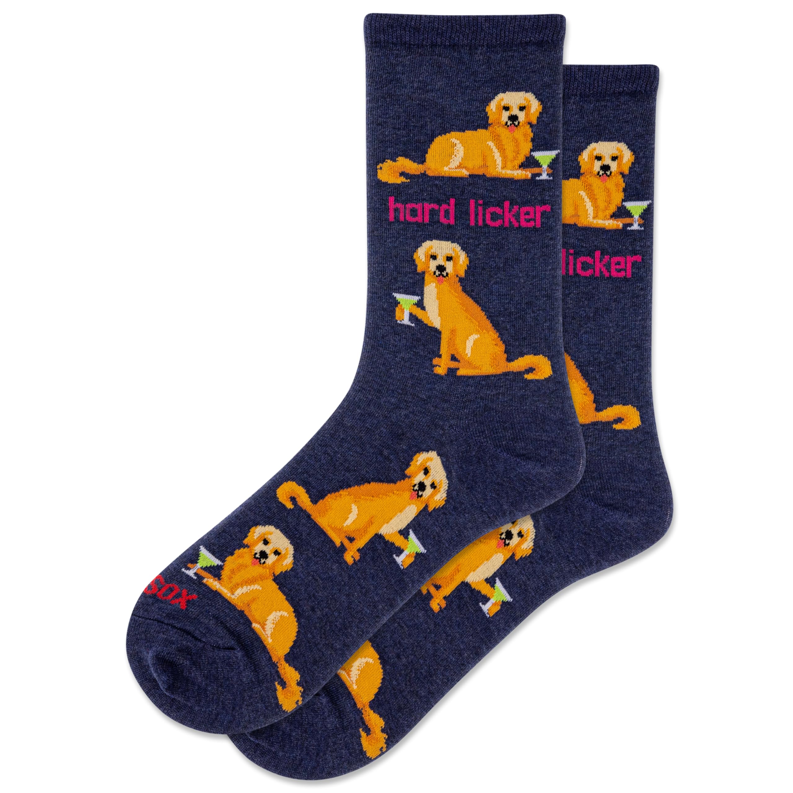 Hot Sox Women's Fun Dog Lovers Crew Socks - 1 Pair Pack - Cool &amp; Cute Wordplay Novelty Fashion Gifts