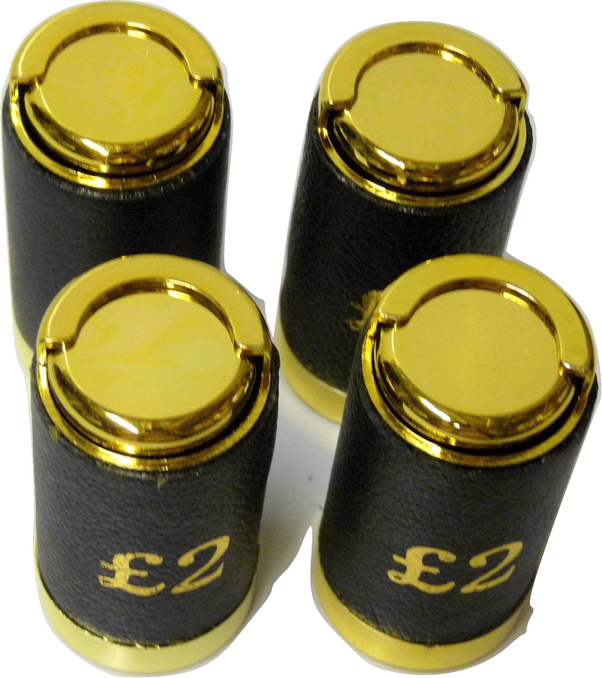 Love EMVY £2 Coin Holders Black Leather Choose from 2 or 4 Holders! Holds 15 Coins (Two Pound Coin Holders) (4 Holders)