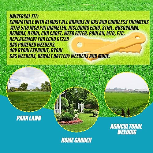 Miniatura 6 de 30 cuchillas de nailon de repuesto Push-N-Load compatibles con Weed Warrior 3 cuchillas y cabezal Pivotrim Hybrid 2-N-1, ajuste universal