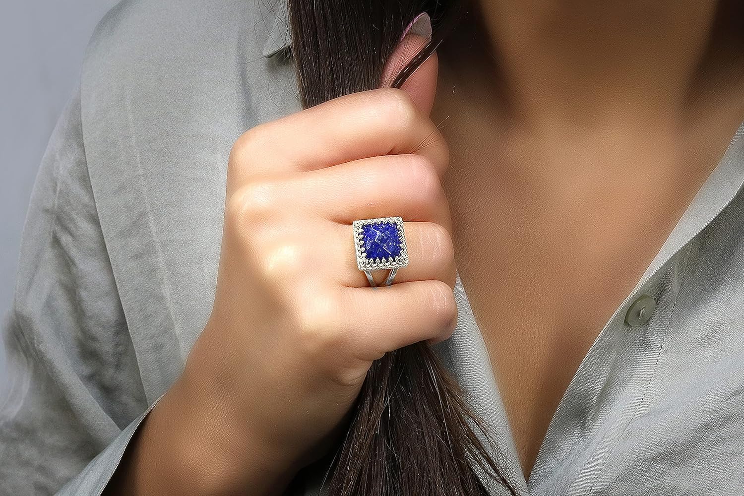 Splendid Faceted Ring - 12mm Lapis Lazuli Ring in 14k Gold-filled Ring Band - Gemstone Rings for Any Occasion - Gem Rings for Birthdays, Anniversaries - With Box