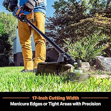 LawnMaster NPTGSP2617A No-Pull Gas Grass Trimmer with Electric Start 26cc 2 Cycle 17-Inch