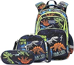3 piezas de mochila para niños con dinosaurio con lonchera y estuche para lápices, bolsa escolar para niños de primaria y preescolar…