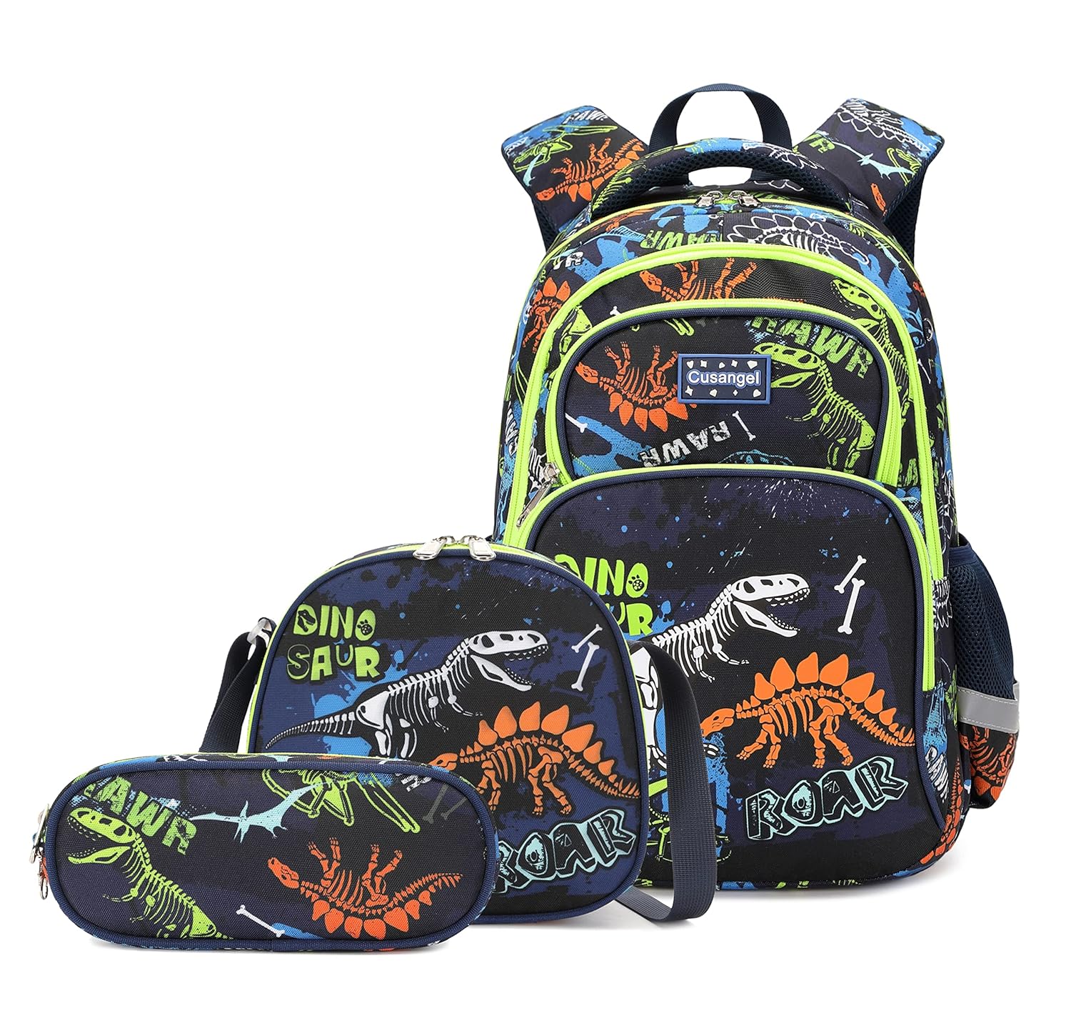 3Pcs Boys Dinosaur Backpack Set with Lunch Box Pencil Case School Book Bag for Kids Elementary Preschool