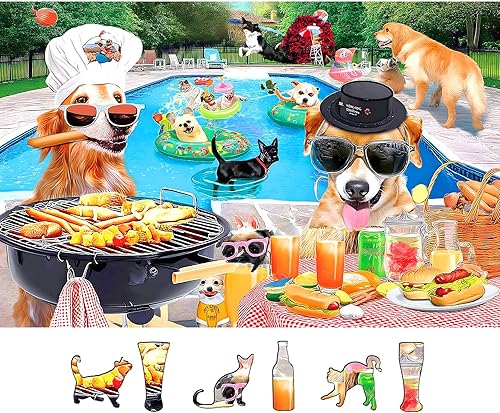 Miniatura 14 de Rompecabezas de 500 piezas de gatos de Navidad para adultos, rompecabezas festivo de animales de invierno con letras en la parte posterior, Gatos de