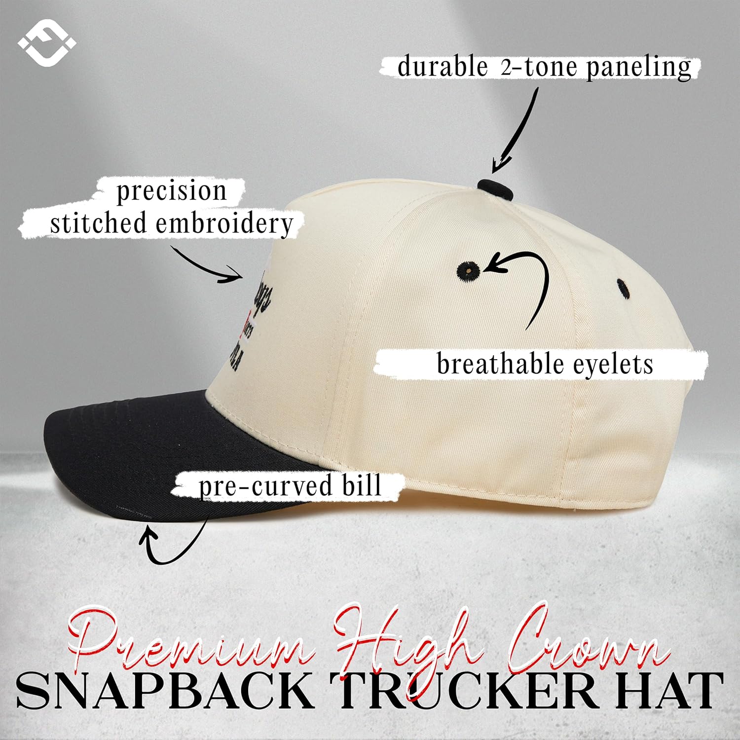 Funky Junque Vintage Canvas Snapback Hat - Adjustable 2 Tone Cap for Men Women - Put It On My, Cowboy, Girl Dad, Funny - Image 3