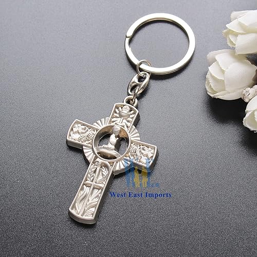 Miniatura 5 de WE Llavero de primera comunión para niño (12 piezas) con bolsas de organza decoradas, recuerdos de Primera Comunion