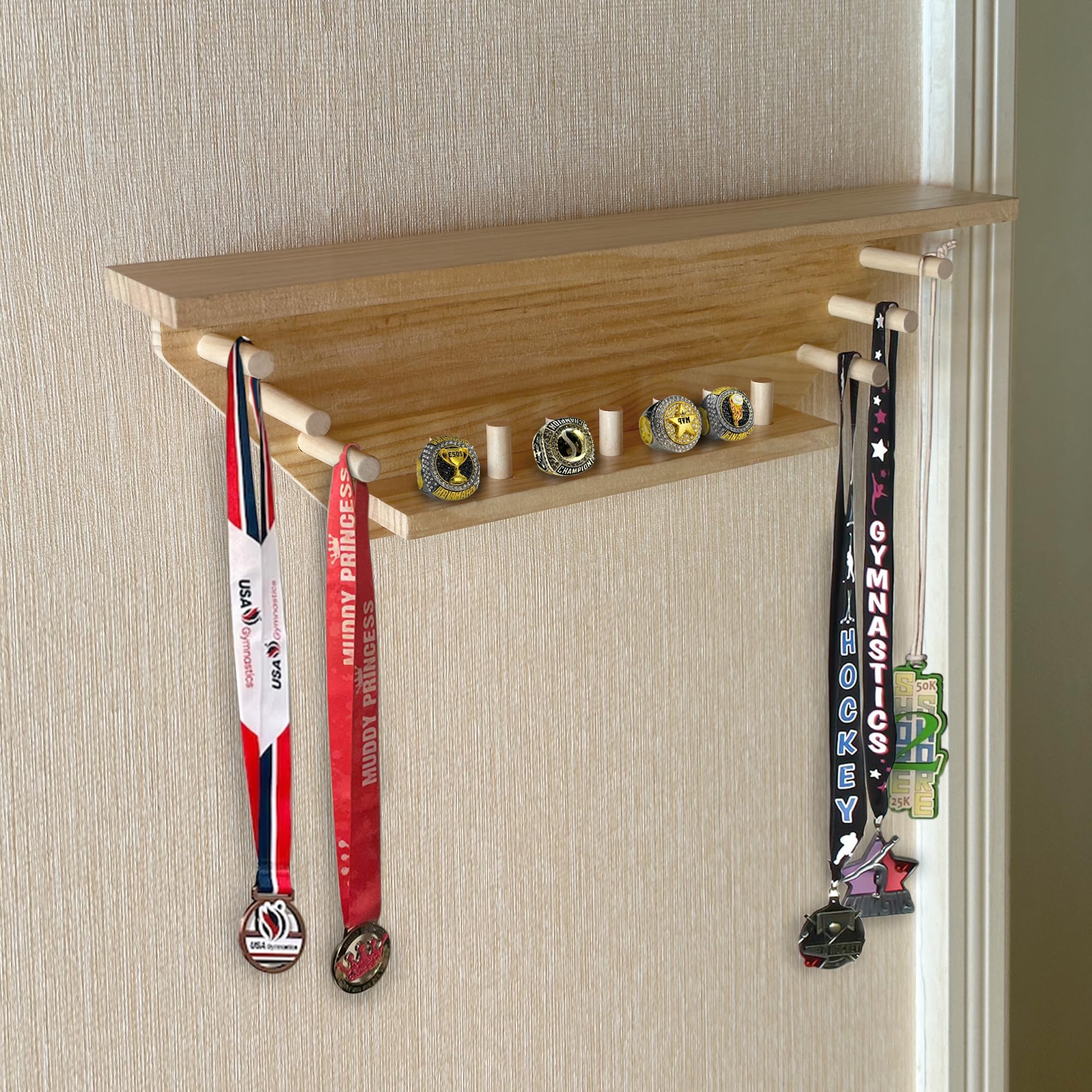 Cheer Baton Rack Cheerleading Theme Rack Trophy Hanger Display - Cheerleading Theme Wall ...