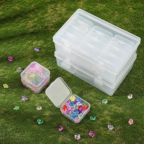 Miniatura 9 de Blulu 24 recipientes pequeños de plástico para almacenamiento de cuentas, contenedores de plástico transparente, contenedores para manualidades