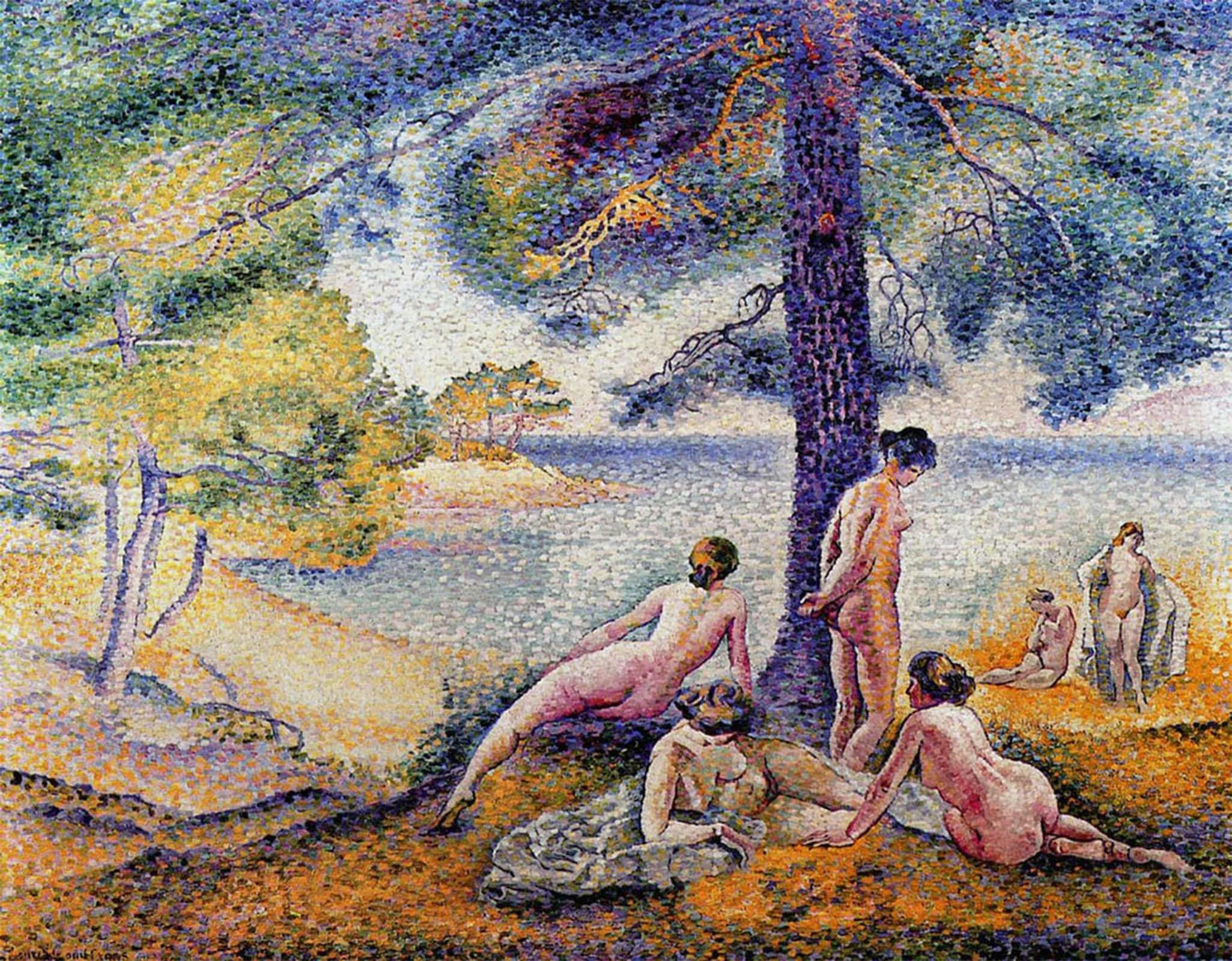 POSTERIIk Famous Animal Posters Vintage Picture in the Shade by Henri Edmond Cross Modern Wall Decor for Home Decor 60x90cm
