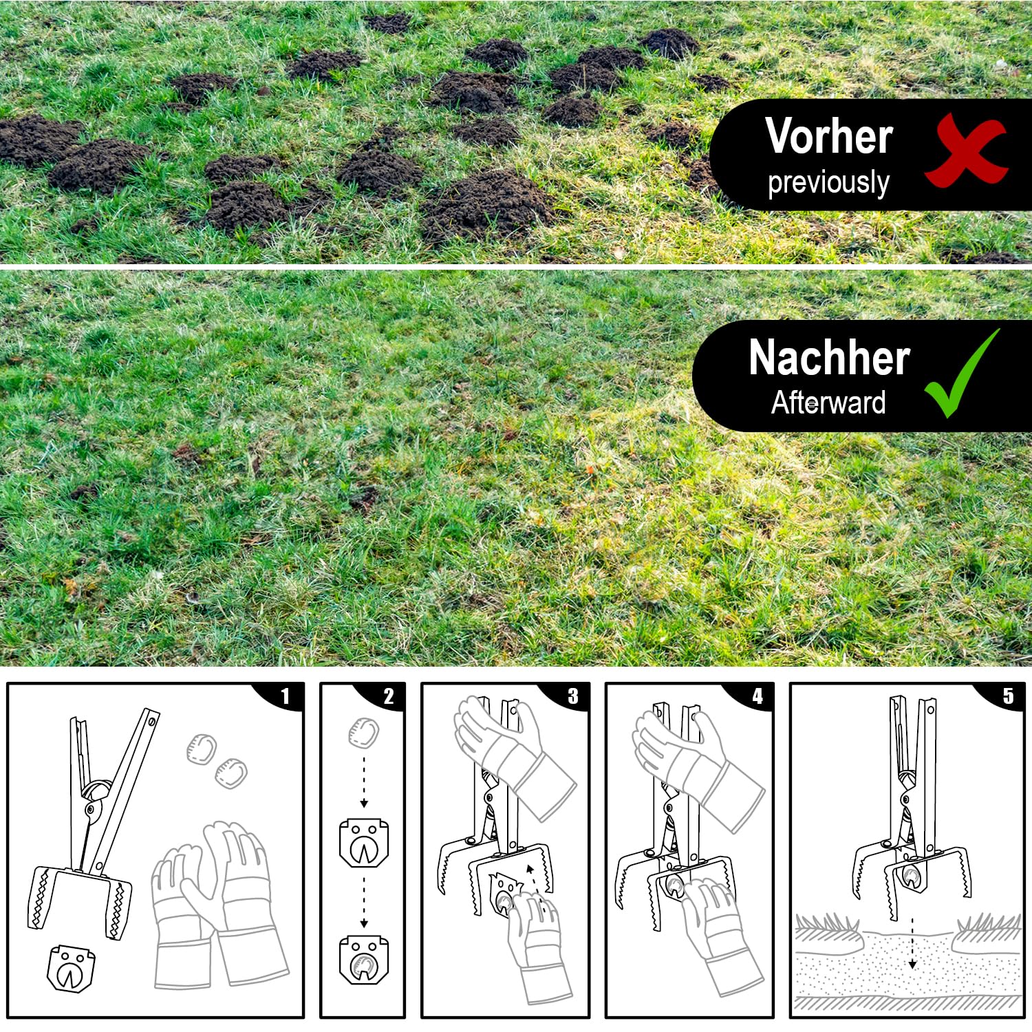 COM-FOUR® 3x pulapka na nornice z plyta ustalajaca, pulapka na szczypce z ocynkowanej blachy, ok. 18,5 cm (03 sztuki - szczypce + tacka na przynety)