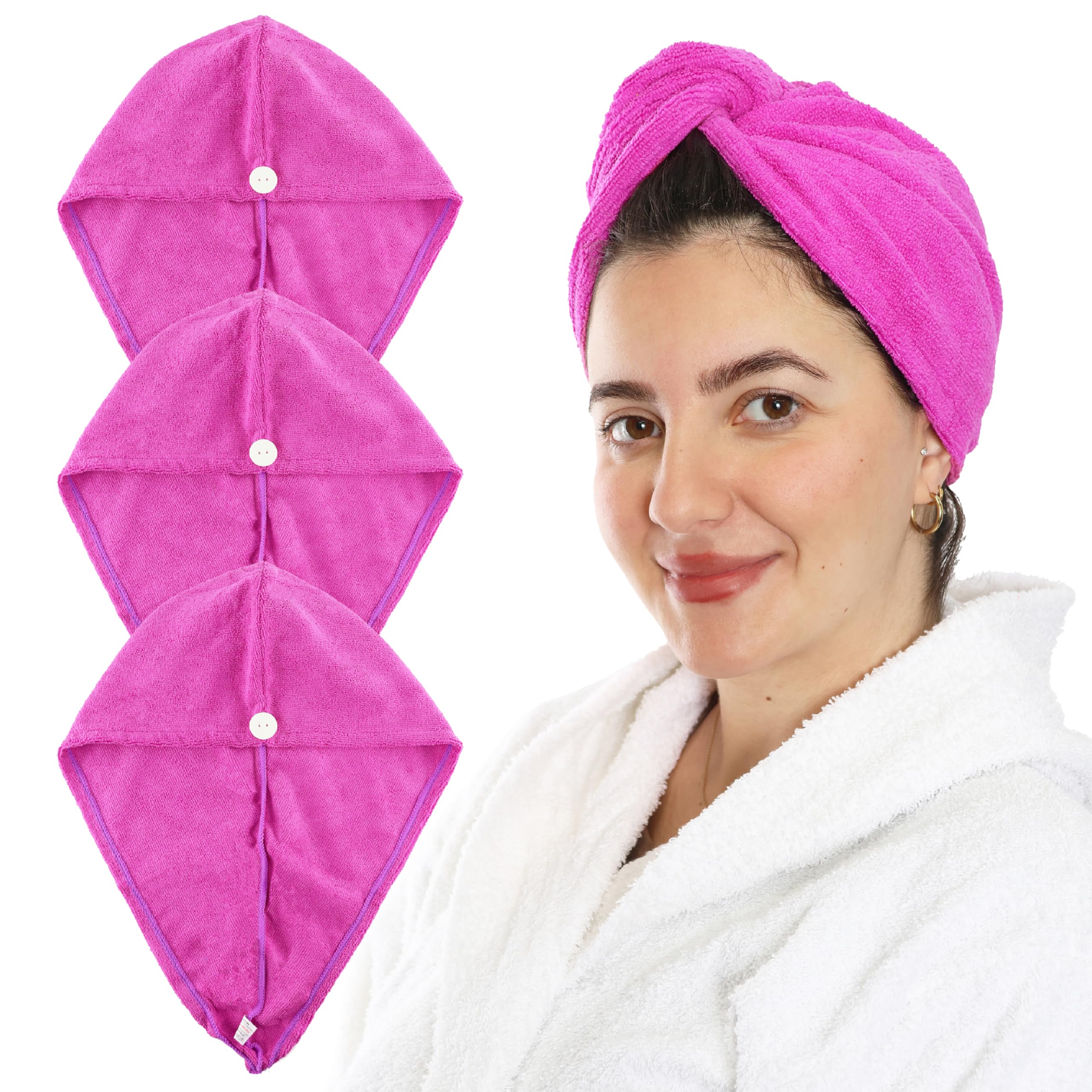 Wuwahold Lot De 5 Serviettes En Microfibre Gaufrée, Super Douces, Très Absorbantes, Robustes, à Séchage Rapide Pour Cheveux Longs, épais Et Bouclés (101,6 X 50,8 Cm