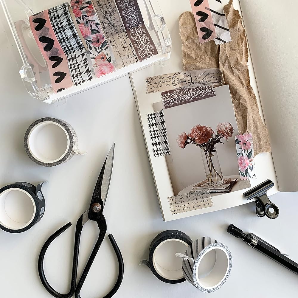 Washi Tape Set of 16 Rolls of 15 mm Wide Cute Decorative Washi Tape for Journaling, Scrapbook, Washy Crafts, Bullet Journals, Planners, DIY Décor, Craft Supplies For Adults & Kids (Vintage) view 8