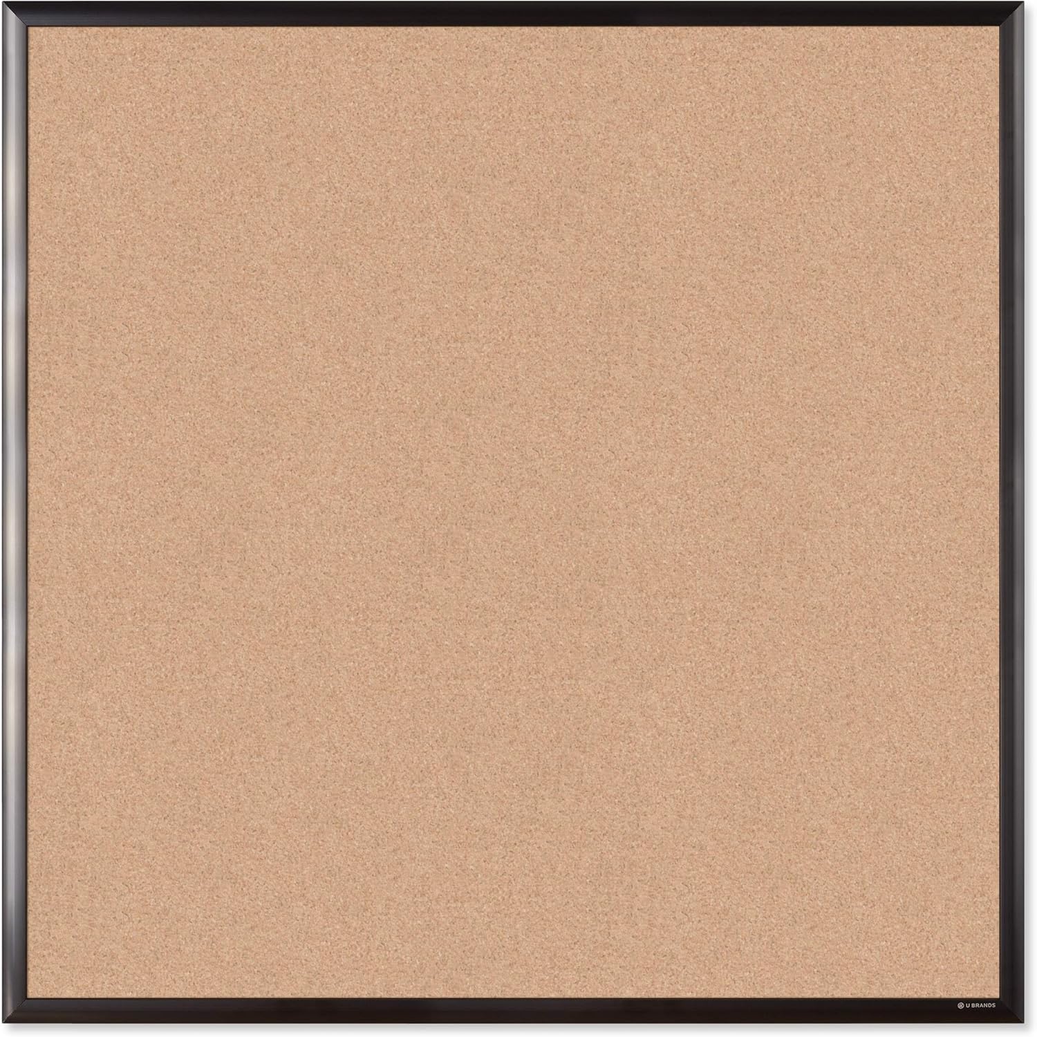 U Brands Cork Bulletin Board, 36 X 36 Inches, Black Aluminum Frame 35'' x 35''