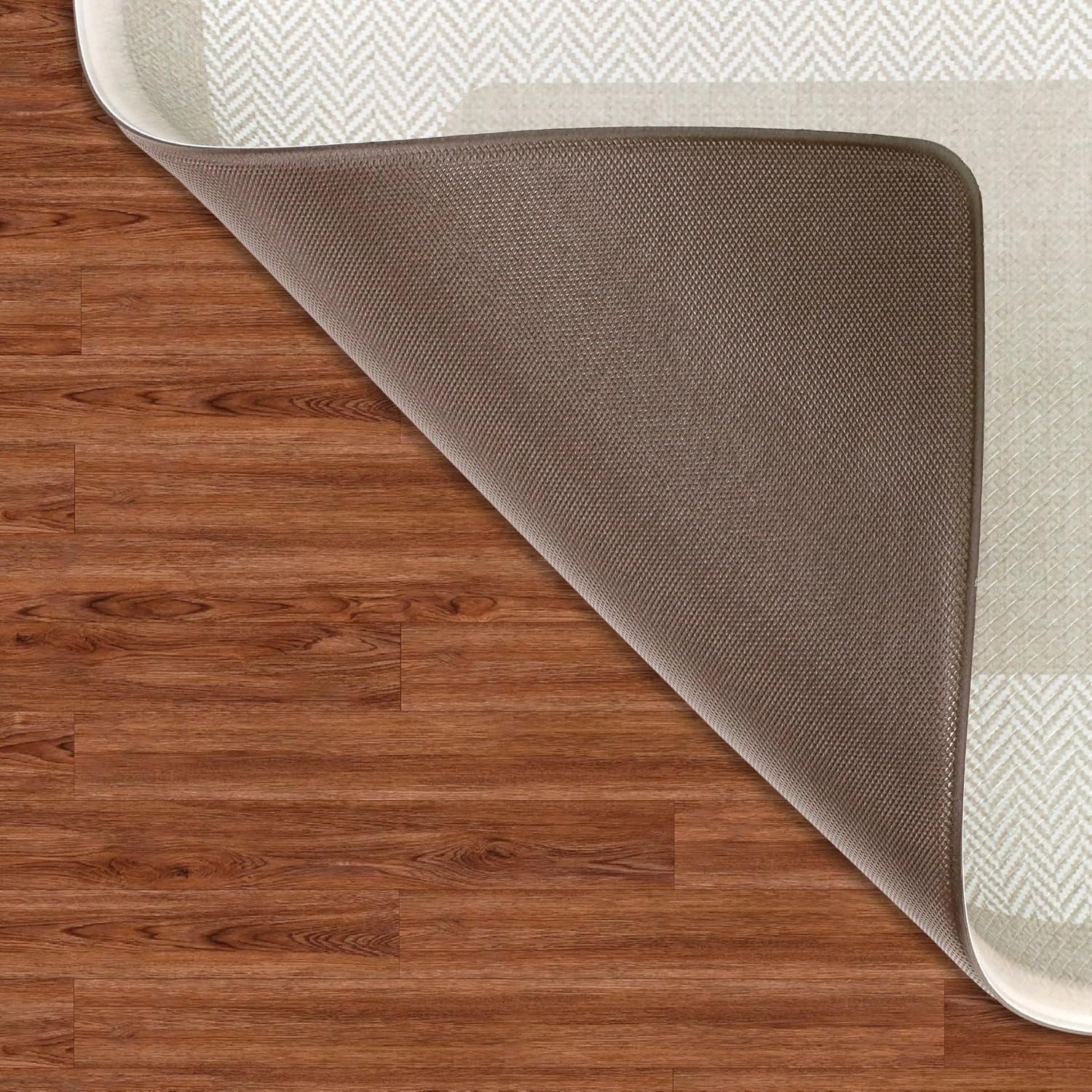 Chef Gear Hettie Anti Fatigue Cushioned 2pc Set Kitchen Mat 18"x60" & 18"x28" Beige